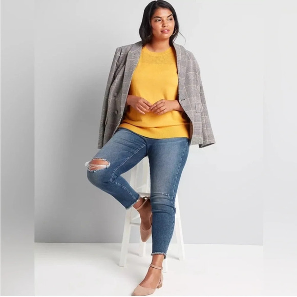 Lane Bryant Plus Size Double Breasted Blazer in Bastille Plaid Check size 14 - Picture 4 of 13